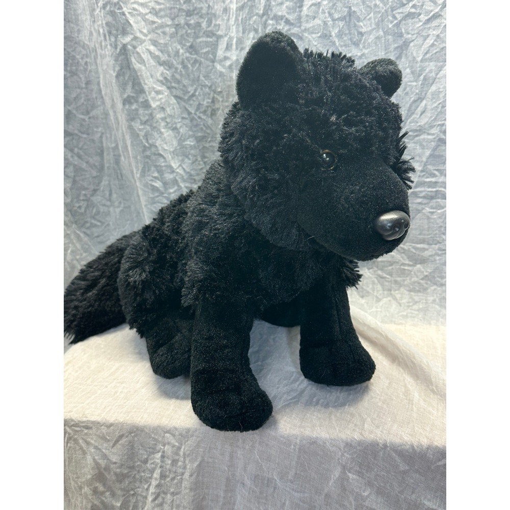 Wild Republic Black Wolf Fox Plush Stuffed Animal Realistic Shaggy Dog 12 Inch - Picture 15 of 15